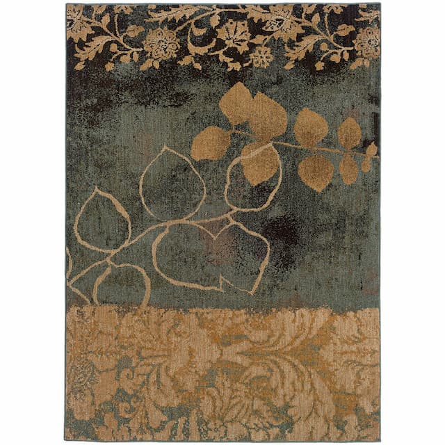 Infinity 1133B Beige/ Blue Indoor Area Rug - 9'10" x 12'9"