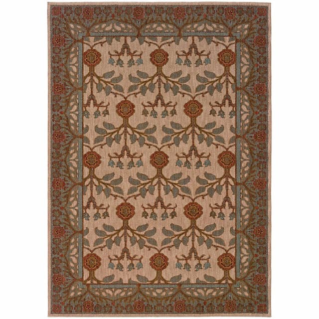 Infinity 2177F Beige/ Blue Indoor Area Rug - 9'10" x 12'9"