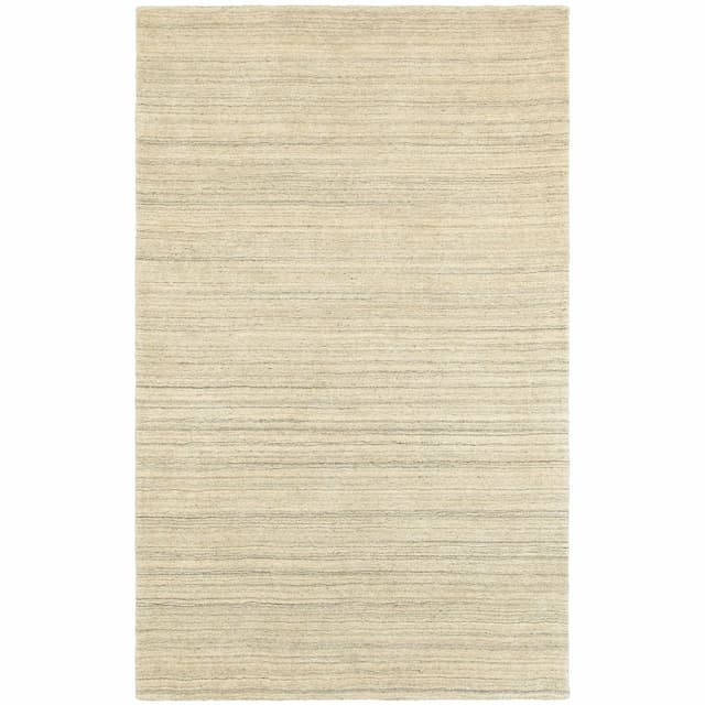 Infused 67001 Beige Hand-crafted Wool Area Rug - 3'6" x 5'6"