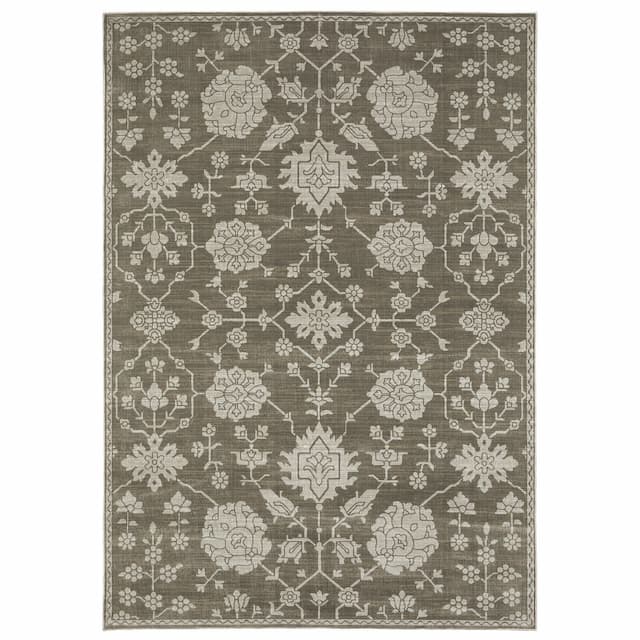 Intrigue INT01 Grey/ Light Grey Indoor Area Rug - 3'10" x 5'5"