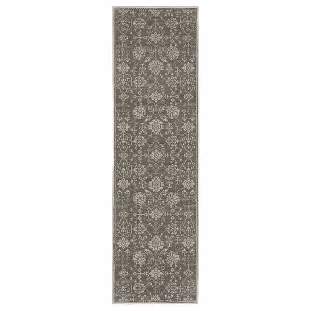 Intrigue INT01 Grey/ Light Grey Indoor Area Rug - 2'3" x 7'6"