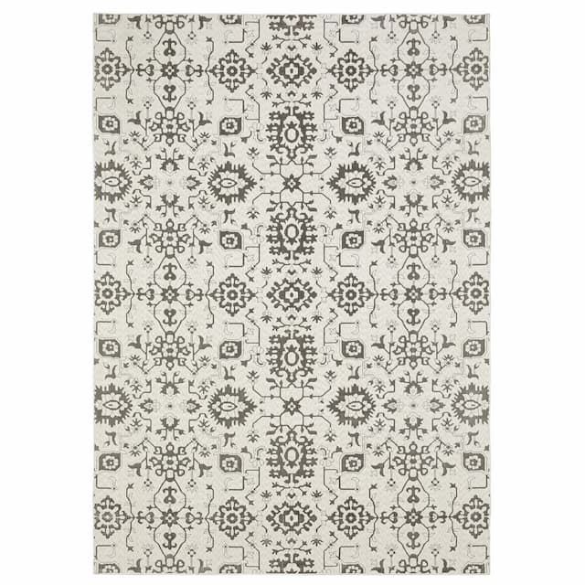 Intrigue INT08 Ivory/ Grey Indoor Area Rug - 3'10" x 5'5"