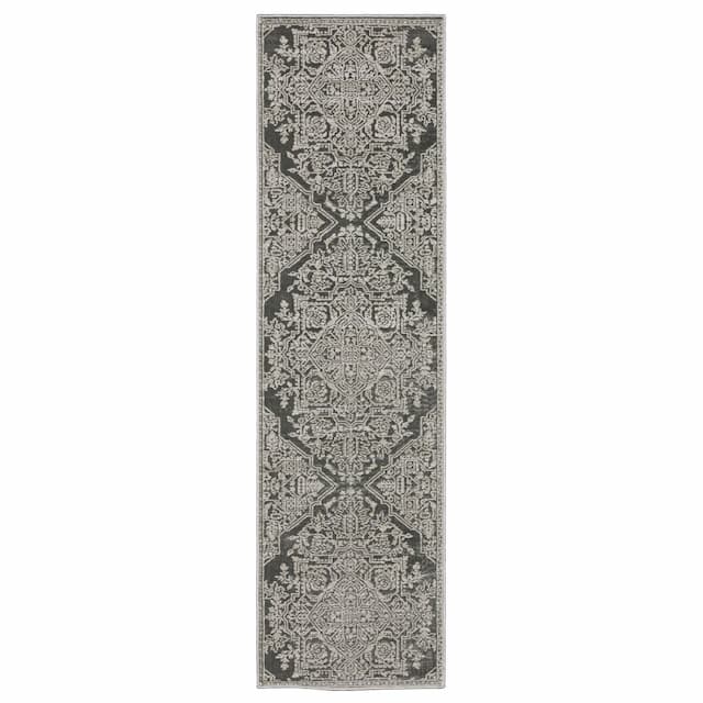 Intrigue INT12 Grey/Light Grey Indoor Area Rug - 2'3" x 7'6"