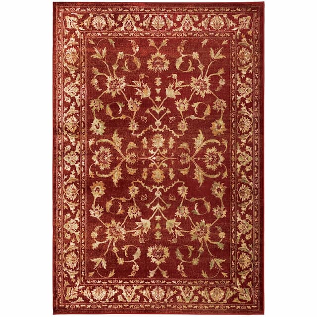 Juliette 1331S Red/ Gold Indoor Area Rug - 6'7" x 9'2"