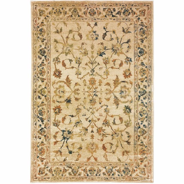 Juliette 1331V Beige/ Gold Indoor Area Rug - 3'10" x 5'5"