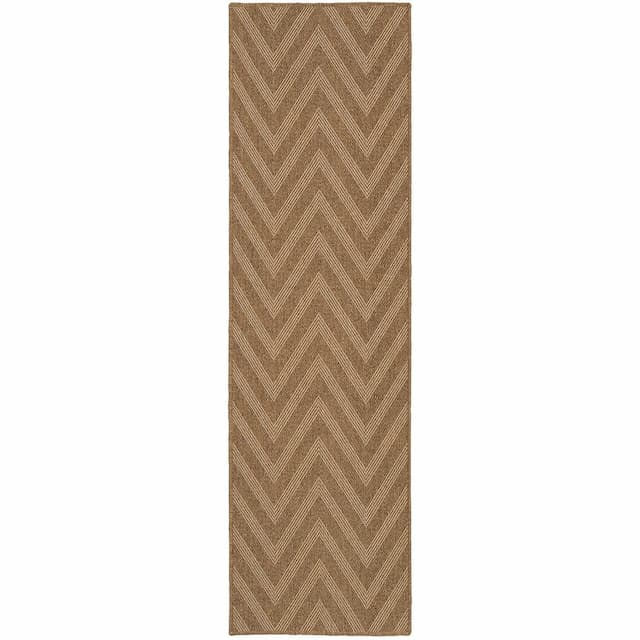 Karavia 1330X Tan/ Light Tan Ultimate Performance Area Rug - 2'3" x 7'6"