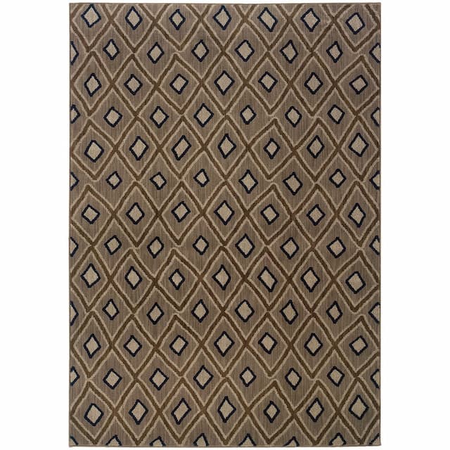 Kasbah 3943D Grey/ Brown Indoor Area Rug - 5'3" x 7'6"