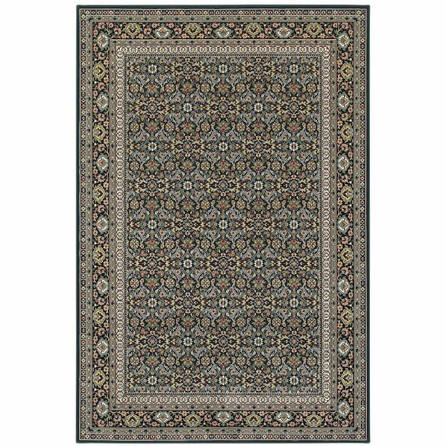 Kashan 180L1 Navy/ Multi Indoor Area Rug - 1'10" x 3'