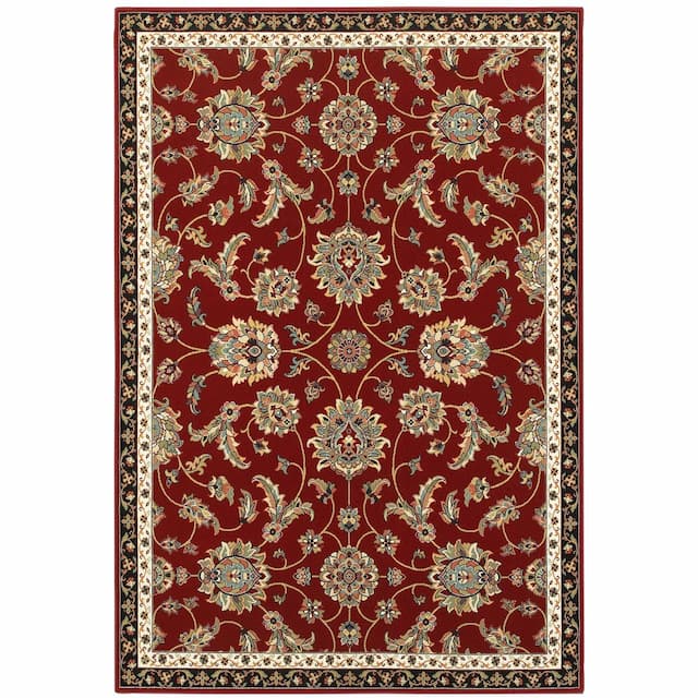 Kashan 370RI Red/ Multi Indoor Area Rug - 1'10" x 3'