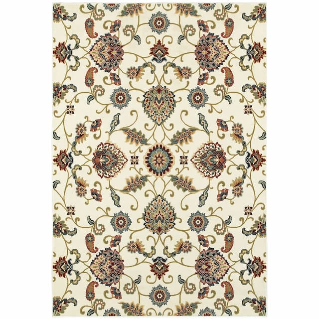 Kashan 9946W Ivory/ Multi Indoor Area Rug - 1'10" x 3'