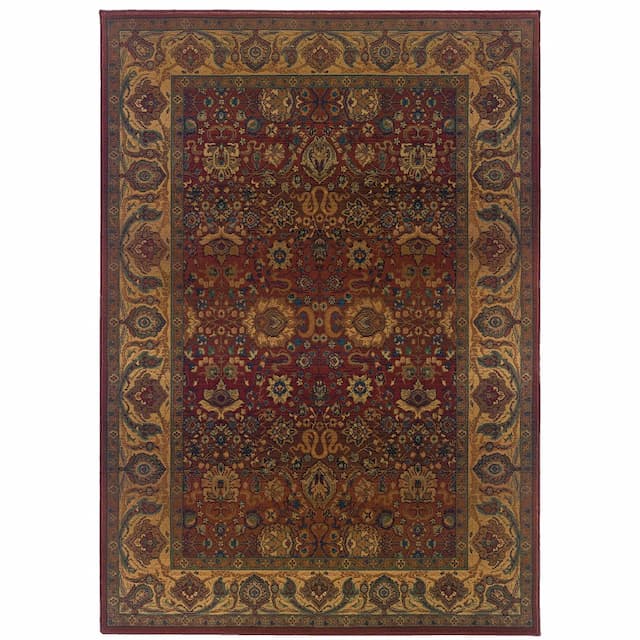 Kharma 332C4 Red/ Gold Indoor Area Rug - 2' x 3'