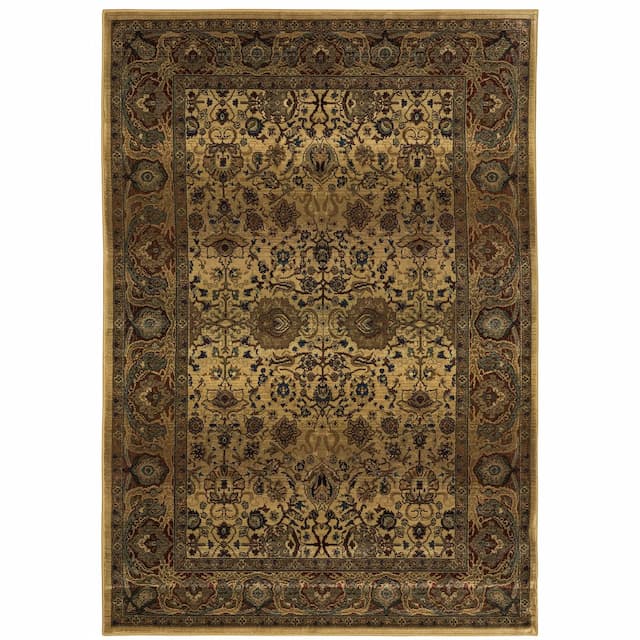 Kharma 332W4 Beige/ Red Indoor Area Rug - 2' x 3'