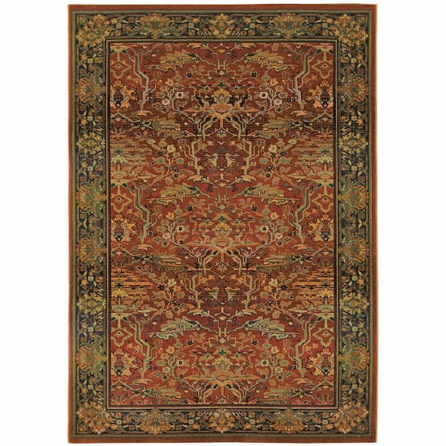 Kharma 465R4 Red/ Green Indoor Area Rug - 2' x 3'