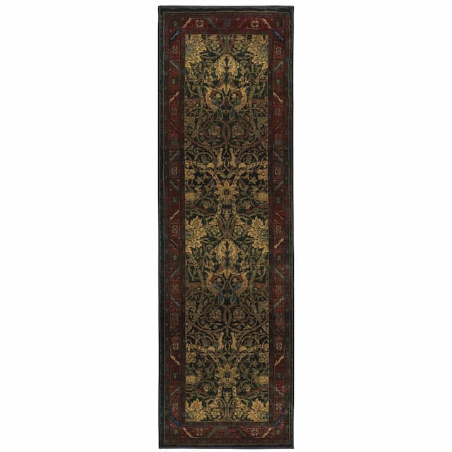 Kharma 470X4 Red/ Blue Indoor Area Rug - 2'3" x 7'6"