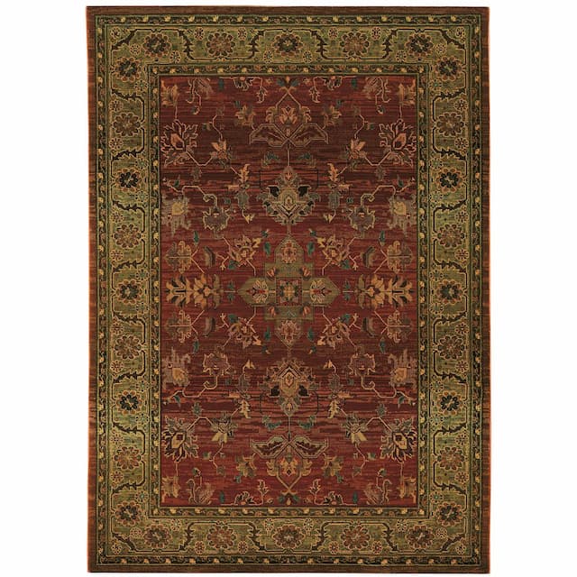 Kharma 836C4 Red/ Green Indoor Area Rug - 4' x 5'9"