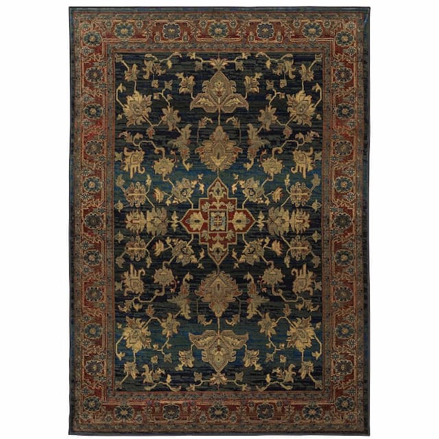 Kharma 836F4 Blue/ Red Indoor Area Rug - 2'3" x 4'5"