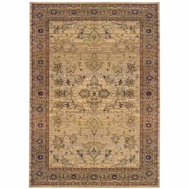 Kharma 836Y1 Beige/ Green Indoor Area Rug - 2' x 3'