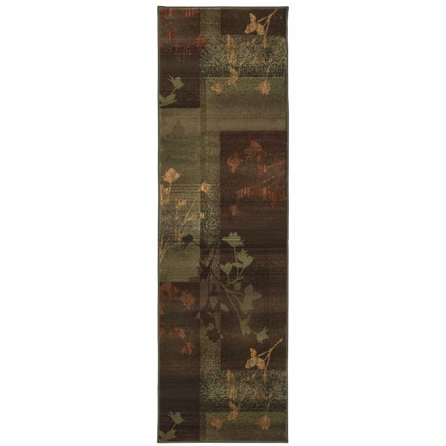 Kharma Ii 1048D Purple/ Green Indoor Area Rug - 2'3" x 7'6"