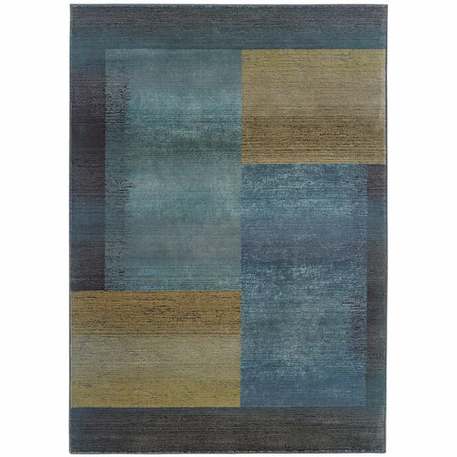 Kharma Ii 1092L Blue/ Gold Indoor Area Rug - 2' x 3'