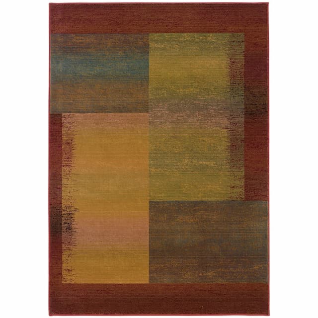 Kharma Ii 1092W Green/ Red Indoor Area Rug - 2' x 3'