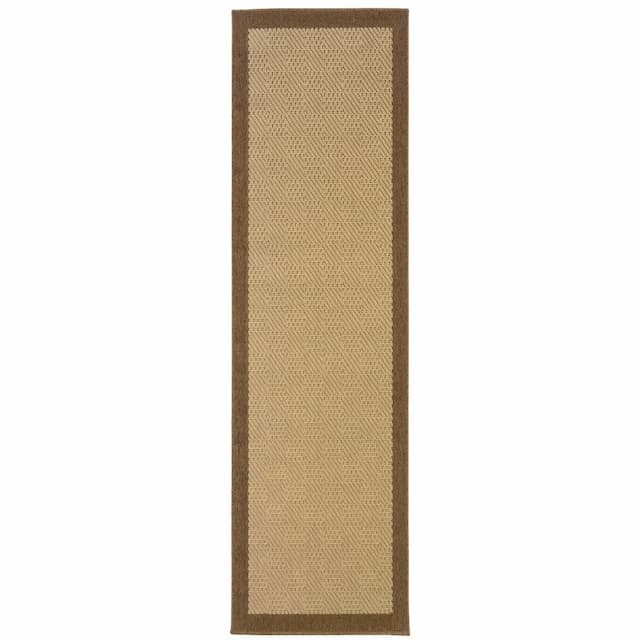 Lanai 525D7 Beige/ Brown Indoor/Outdoor Area Rug - 2'3" x 7'6"