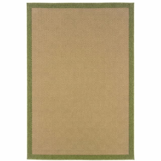 Lanai 525G6 Beige/ Green Indoor/Outdoor Area Rug - 1'8" x 3'7"