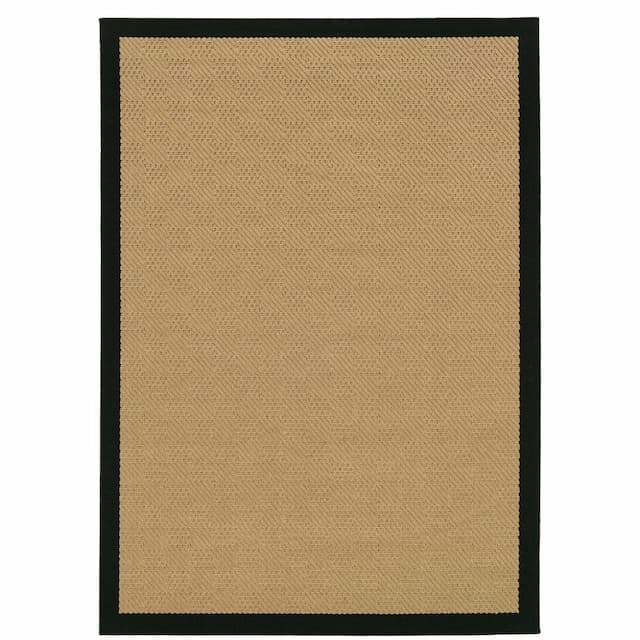 Lanai 525X5 Beige/ Black Indoor/Outdoor Area Rug - 1'8" x 3'7"