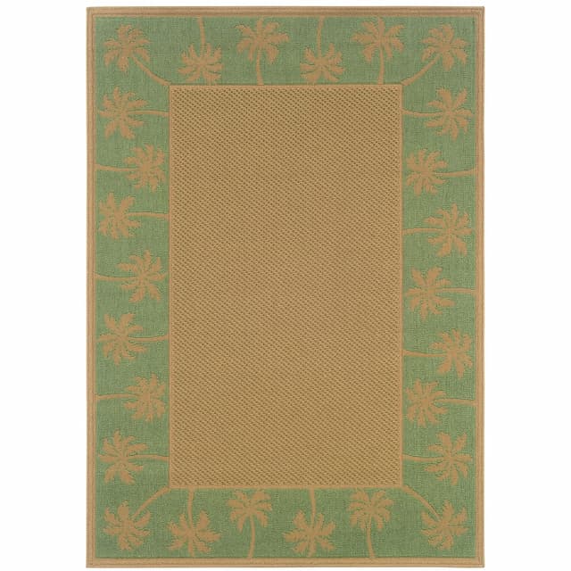 Lanai 606F6 Beige/ Green Indoor/Outdoor Area Rug - 1'8" x 3'7"