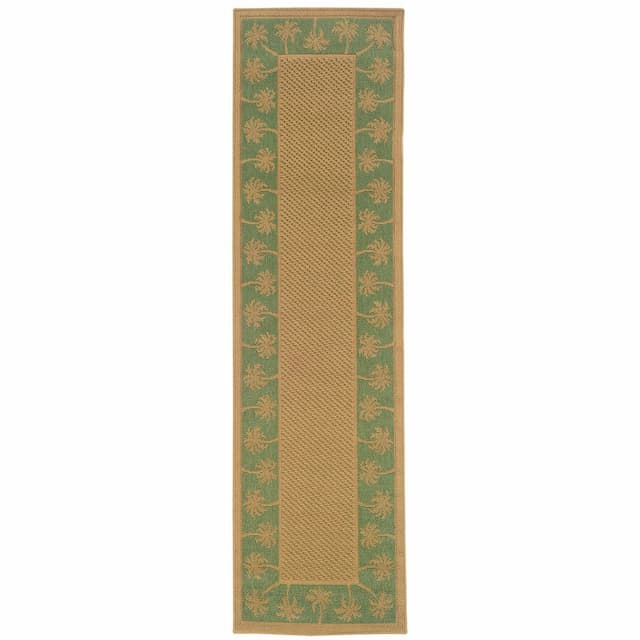 Lanai 606F6 Beige/ Green Indoor/Outdoor Area Rug - 2'3" x 7'6"