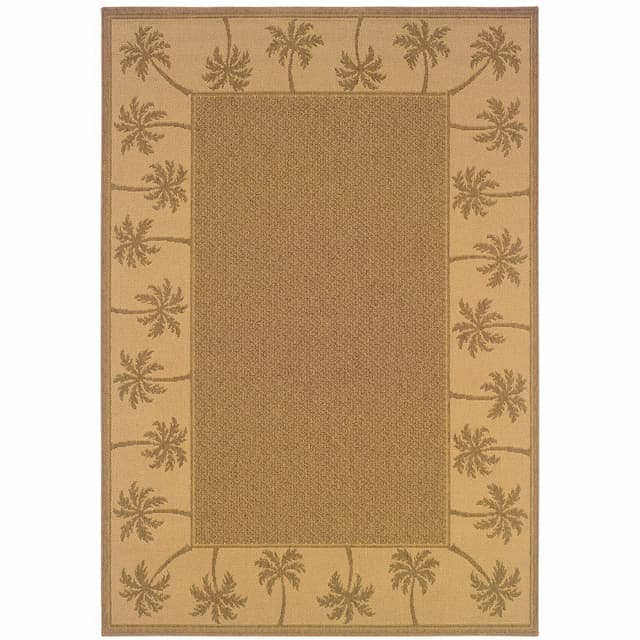 Lanai 606M7 Tan/ Beige Indoor/Outdoor Area Rug - 2'5" x 4'5"