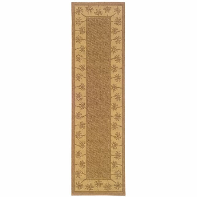 Lanai 606M7 Tan/ Beige Indoor/Outdoor Area Rug - 2'3" x 7'6"