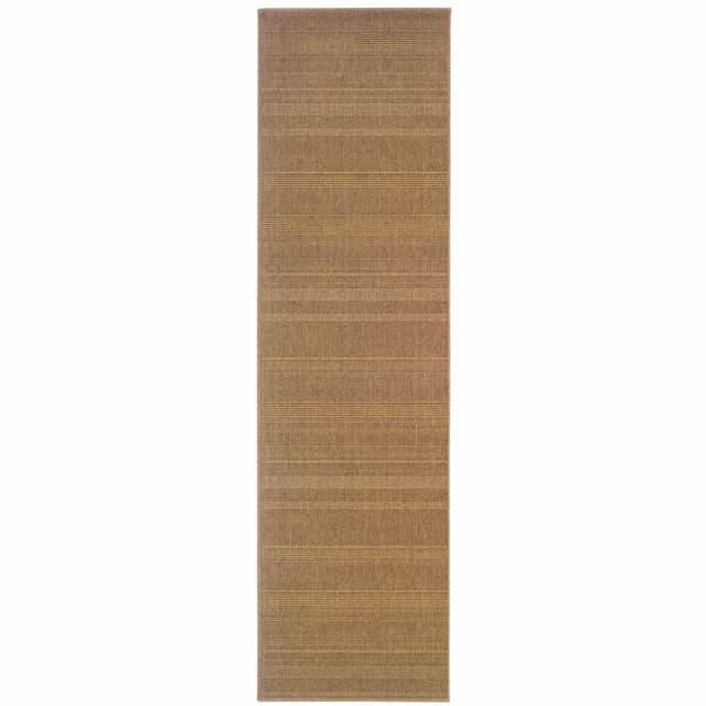 Lanai 781N7 Tan Indoor/Outdoor Area Rug - 2'3" x 7'6"