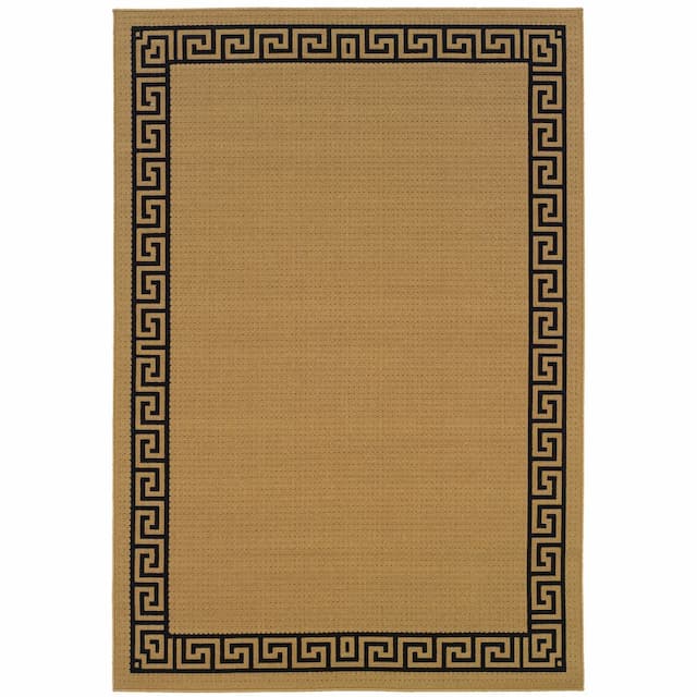 Lanai 782Y1 Beige/ Black Indoor/Outdoor Area Rug - 2'5" x 4'5"