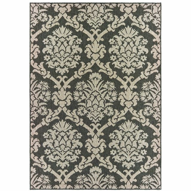 Latitude 8020K Grey/ Charcoal Indoor/Outdoor Area Rug - 3'3" x 5'