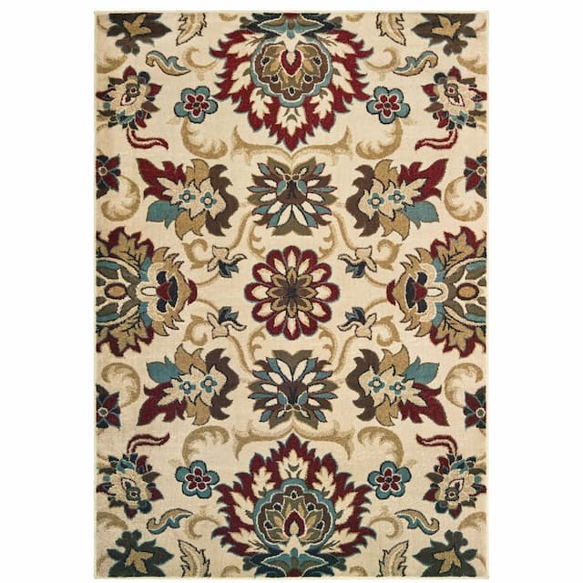 Laurel 3357M Ivory/ Multi Indoor Area Rug - 3'3" x 5'