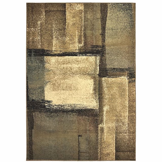 Laurel 6241A Brown/ Blue Indoor Area Rug - 3'3" x 5'