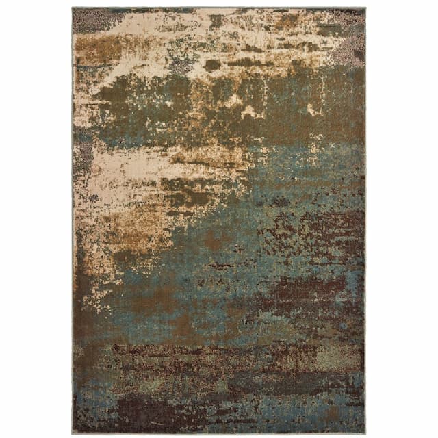 Laurel 6365G Blue/ Green Indoor Area Rug - 3'3" x 5'