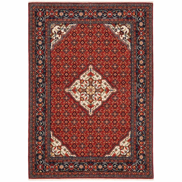 Lilihan 001C6 Red/ Blue Indoor Area Rug - 2' x 3'