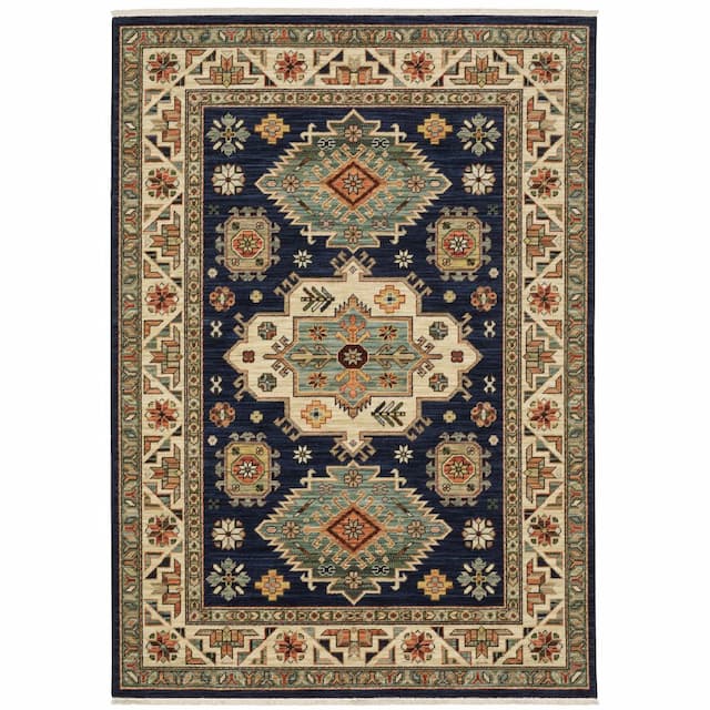 Lilihan 532B6 Navy/ Multi Indoor Area Rug - 2' x 3'