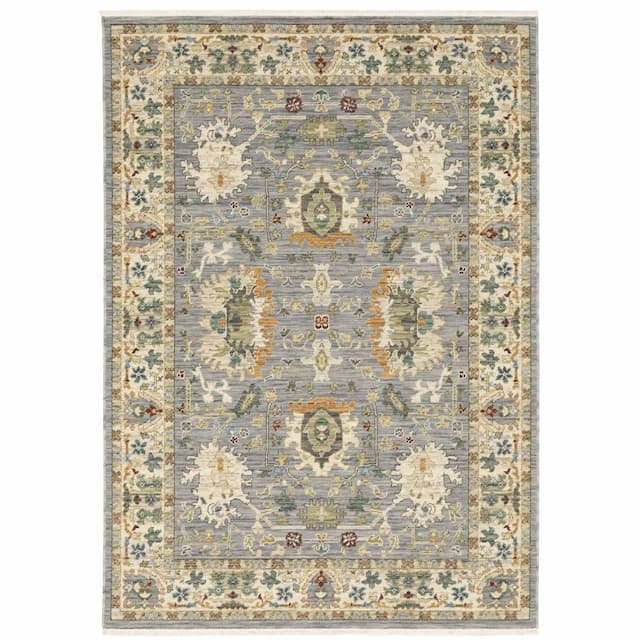 Lucca 2063L Grey/ Multi Indoor Area Rug - 2' x 3'