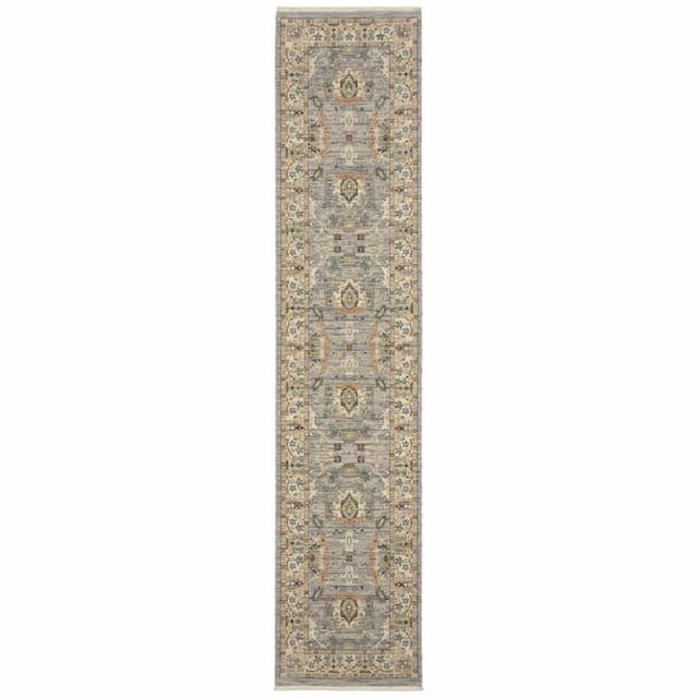 Lucca 2063L Grey/ Multi Indoor Area Rug - 2'6" x 12'