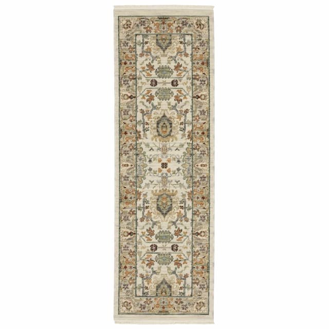 Lucca 2063Y Ivory/ Multi Indoor Area Rug - 2' x 6'