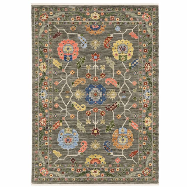 Lucca 5506K Grey/ Multi Indoor Area Rug - 2' x 3'