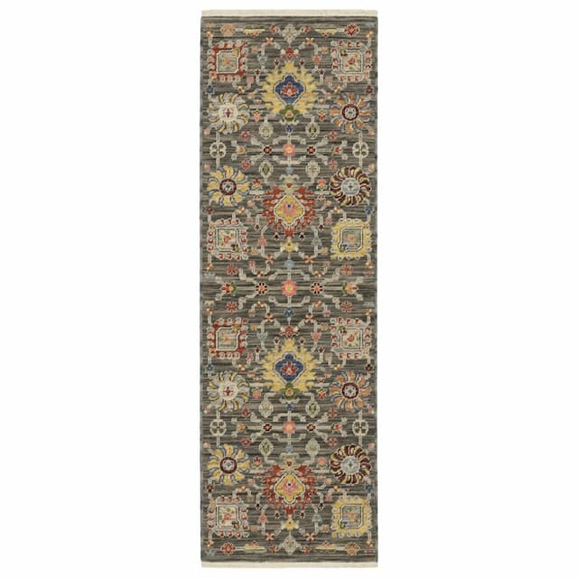 Lucca 8111K Grey/ Multi Indoor Area Rug - 2' x 6'