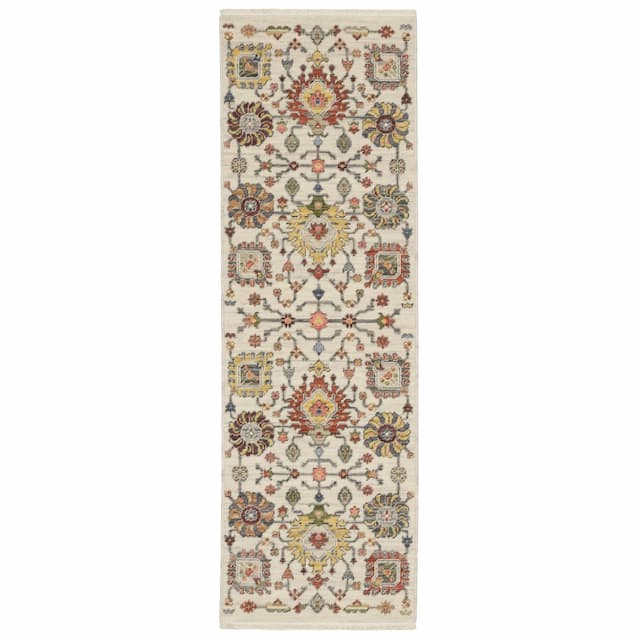 Lucca 8111W Ivory/ Multi Indoor Area Rug - 2' x 6'