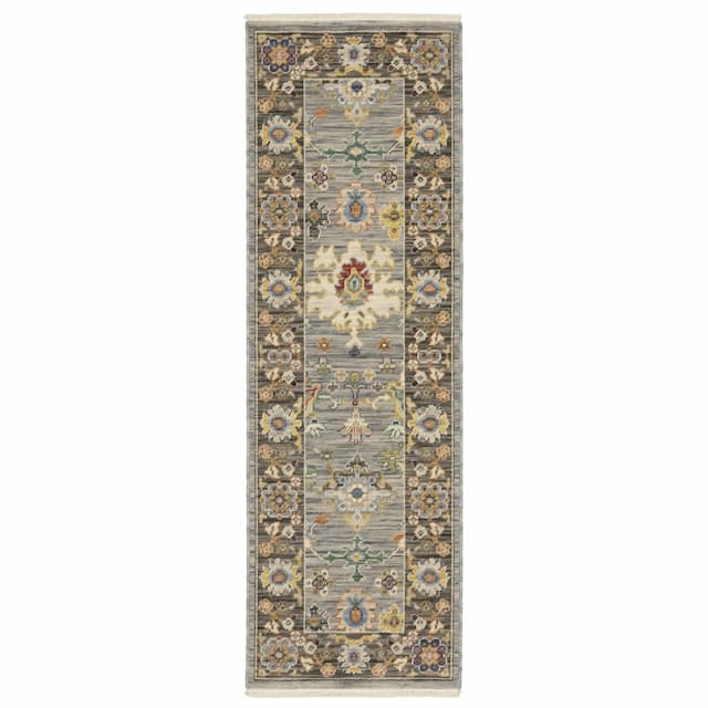 Lucca 846D1 Blue/ Multi Indoor Area Rug - 2' x 6'