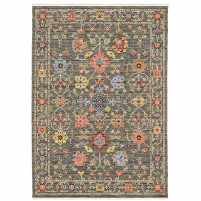 Lucca 093K1 Grey/ Multi Indoor Area Rug - 2' x 3'