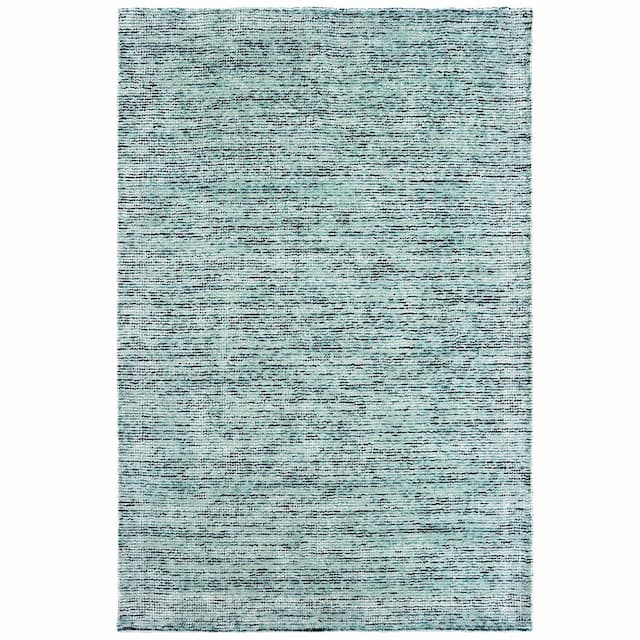 Lucent 45901 Blue/ Teal Hand-crafted Wool Blend Area Rug - 10' x 13'