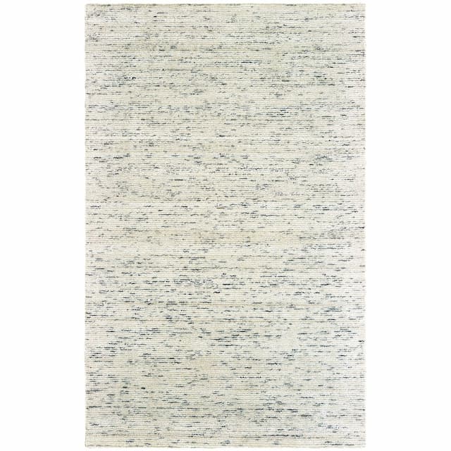 Lucent 45902 Ivory/ Stone Hand-crafted Wool Blend Area Rug - 10' x 13'