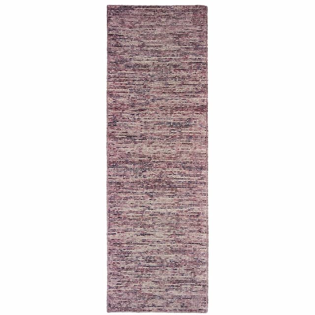 Lucent 45903 Purple/ Pink Hand-crafted Wool Blend Area Rug - 2'6" x 8'